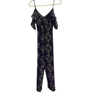 Coco Fennell Size 12 Blue 100% Silk Flutter Sleeve Novelty Print Fish Jumpsuit